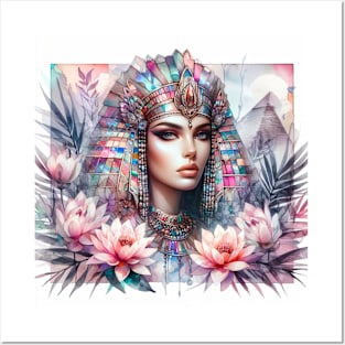 Egyptian  Queen And Lotus Posters and Art